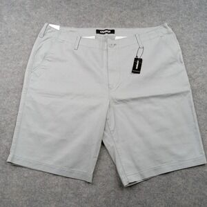 Express Shorts Mens 38‎ Light Gray Classic 10" Inseam 100% Cotton Chino Casual